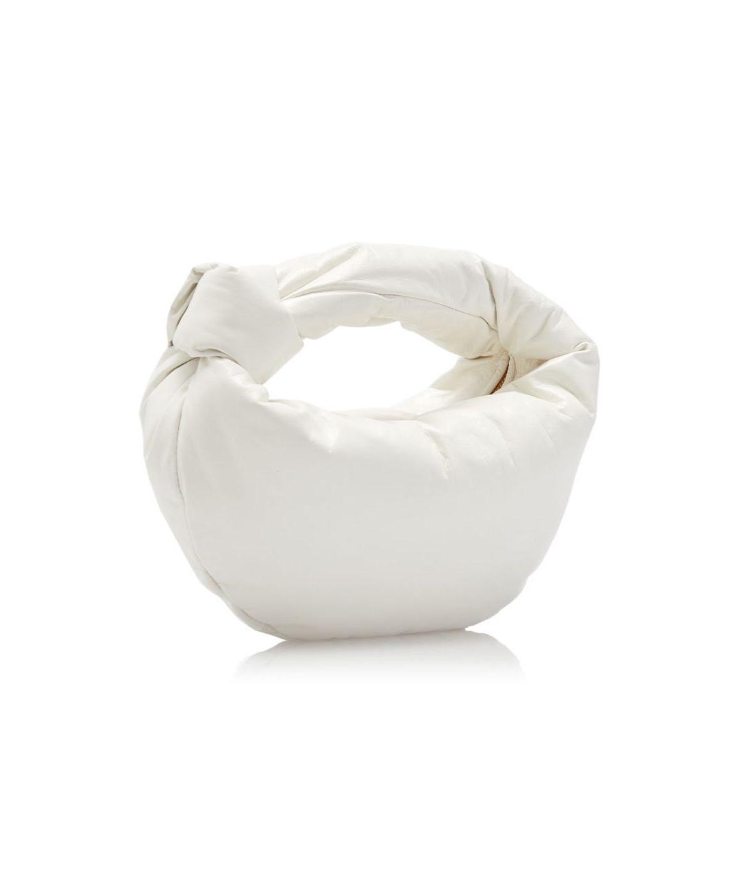 BOTTEGA VENETA Белая кожаная сумка с короткими ручками, фото 5