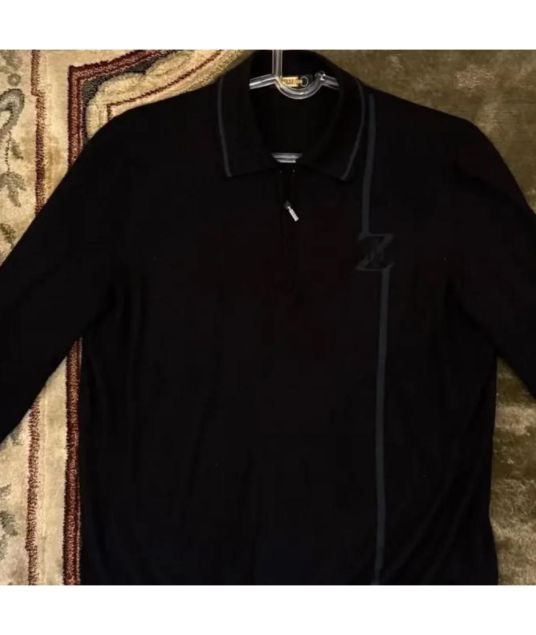 ZILLI Темно-синее поло с длинным рукавом, фото 2