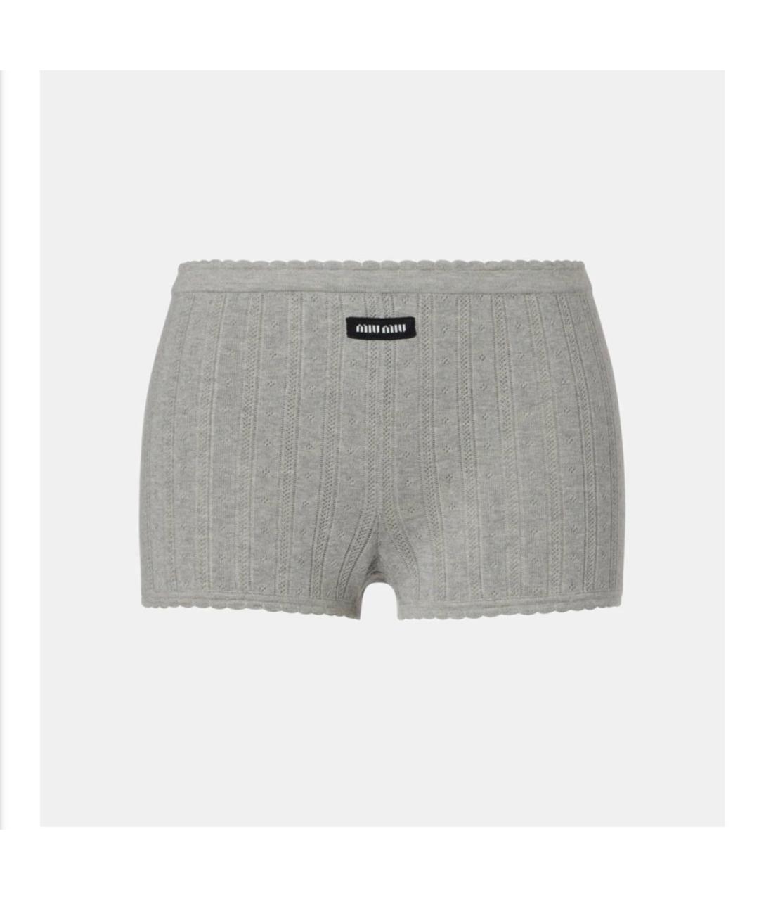 MIU MIU Серые хлопковые шорты, фото 9