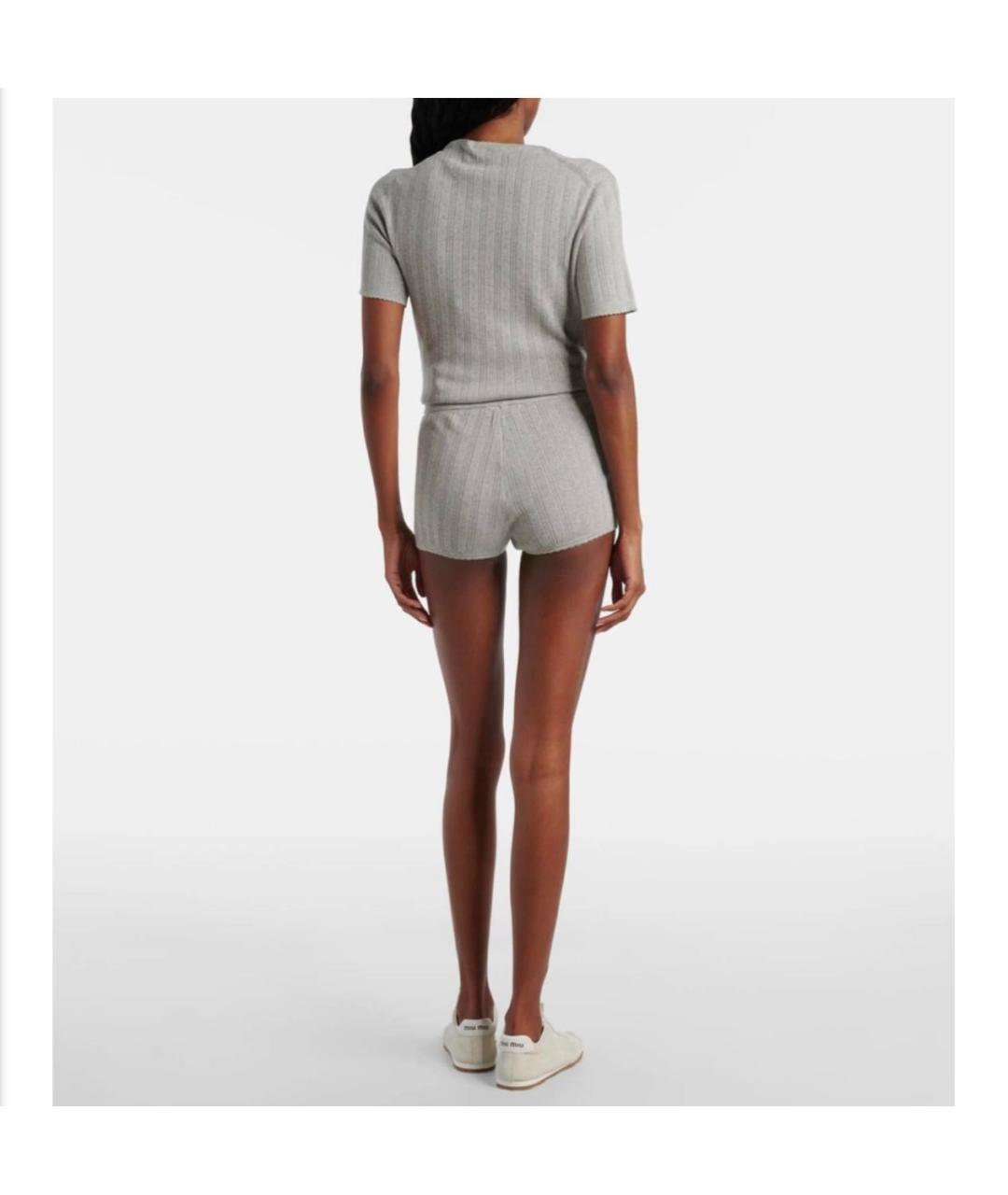 MIU MIU Серые хлопковые шорты, фото 6