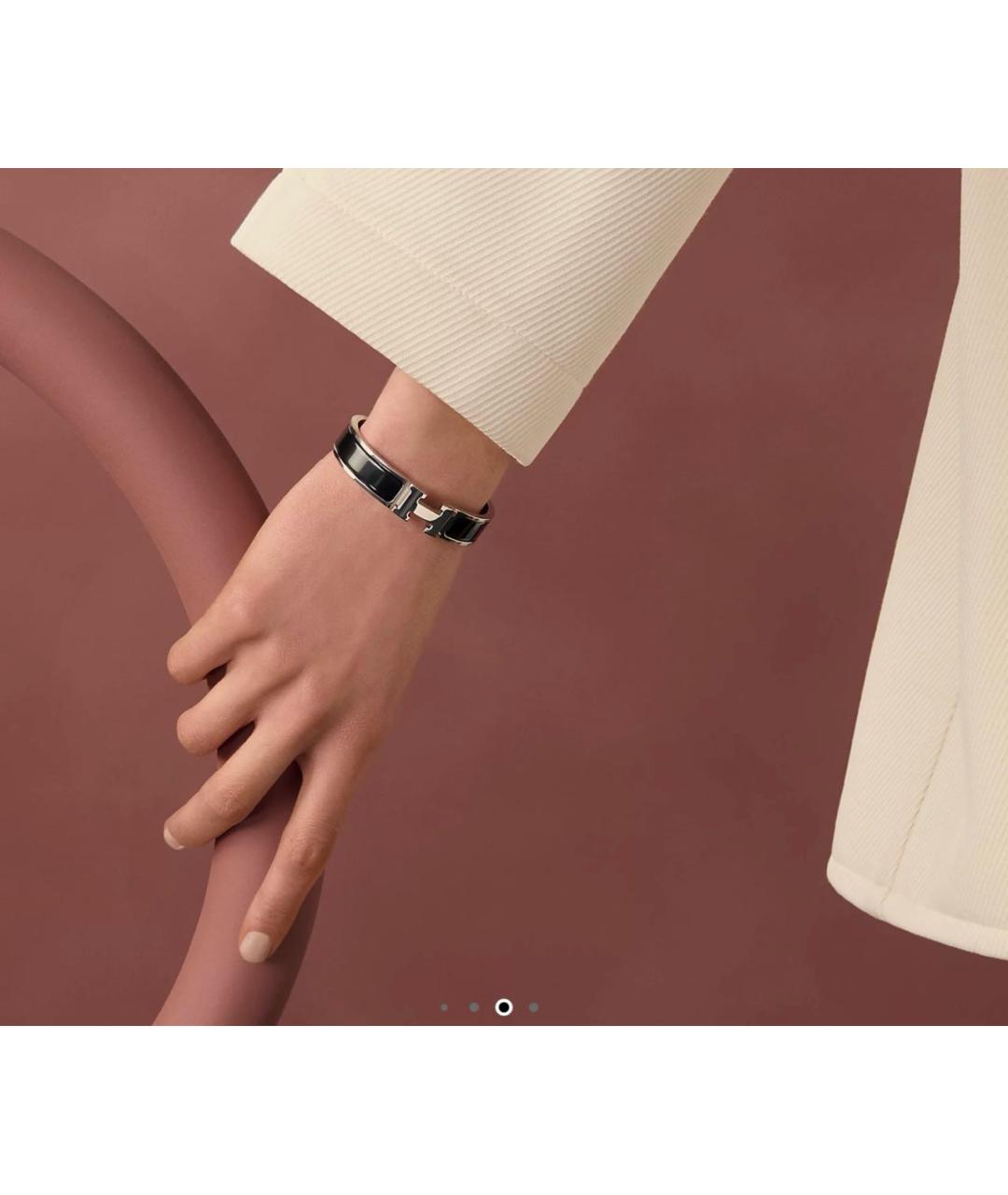 HERMES Черный металлический браслет, фото 4