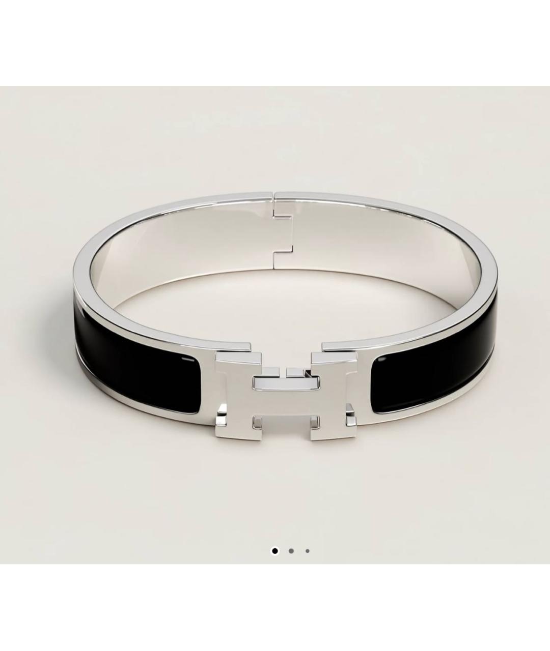 HERMES Черный металлический браслет, фото 6