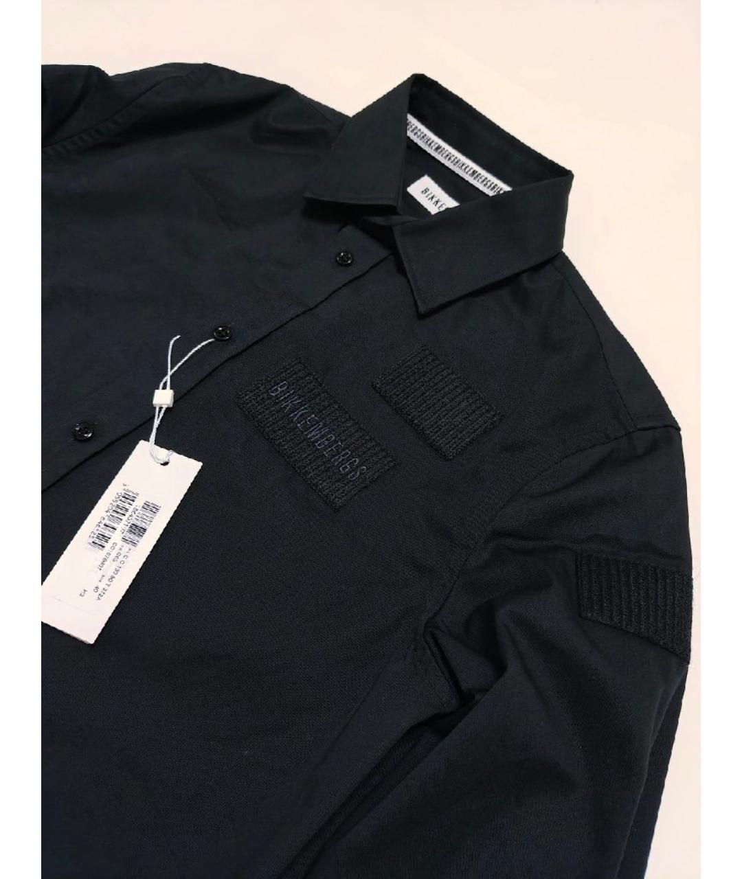 BIKKEMBERGS Темно-синяя хлопковая кэжуал рубашка, фото 3