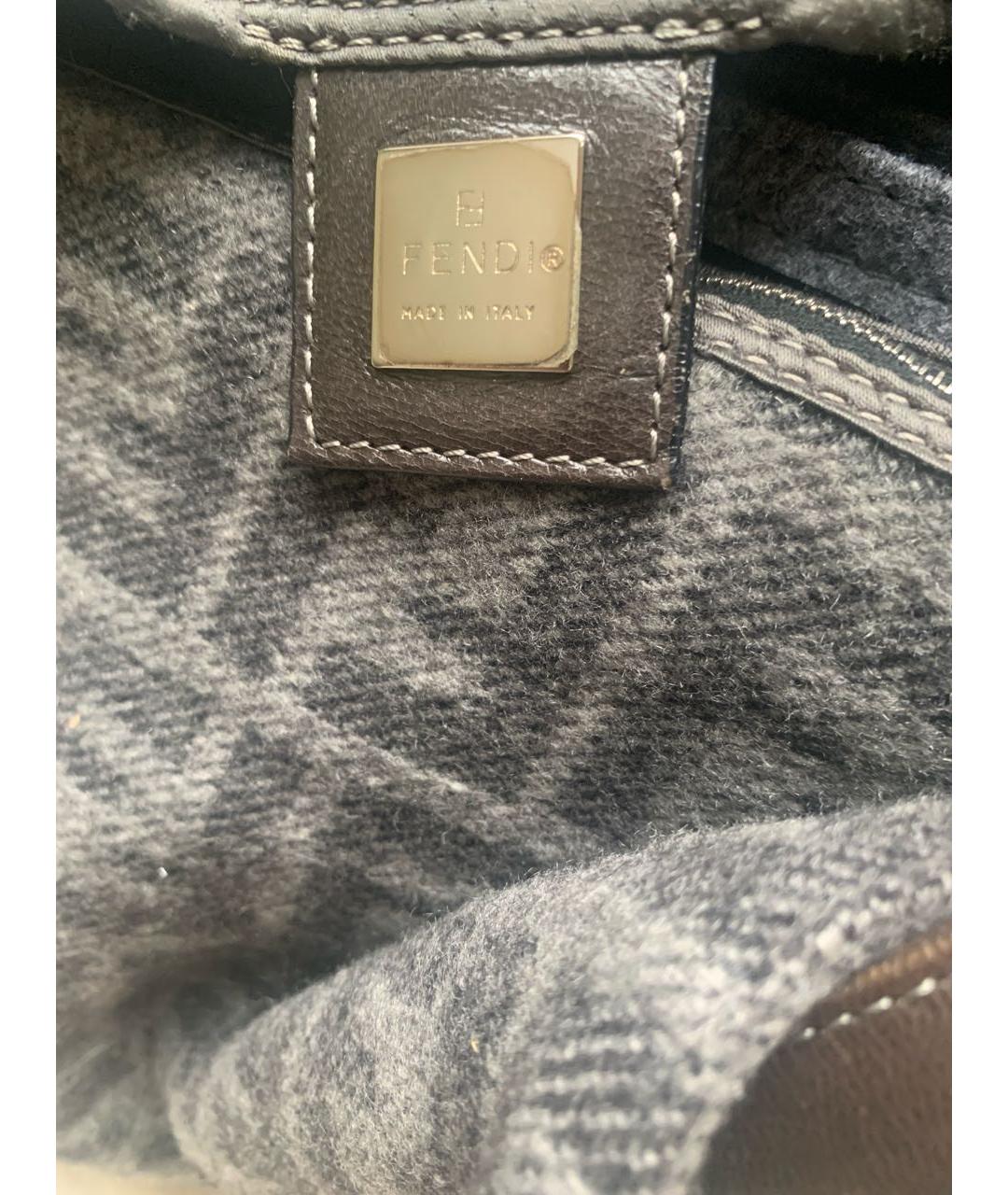 FENDI Серая шерстяная сумка через плечо, фото 6