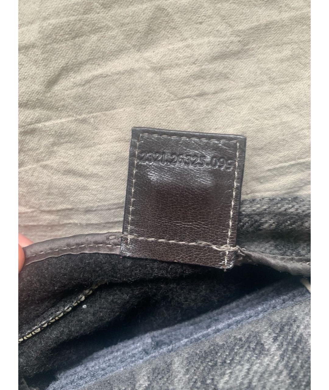 FENDI Серая шерстяная сумка через плечо, фото 7