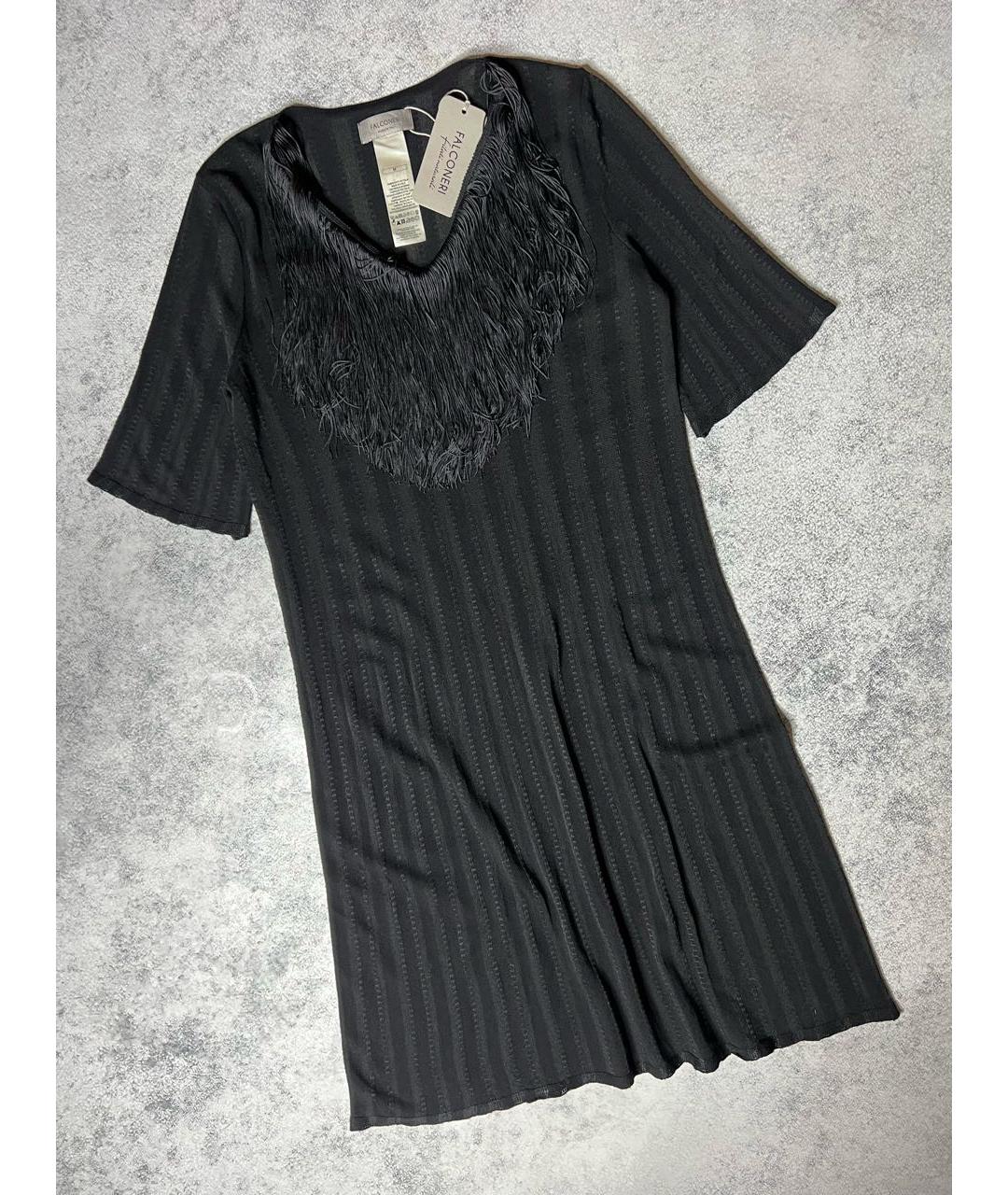 FALCONERI Черное вискозное коктейльное платье, фото 7