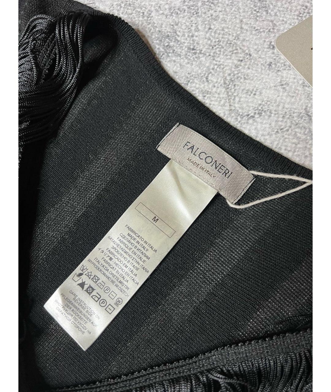 FALCONERI Черное вискозное коктейльное платье, фото 4