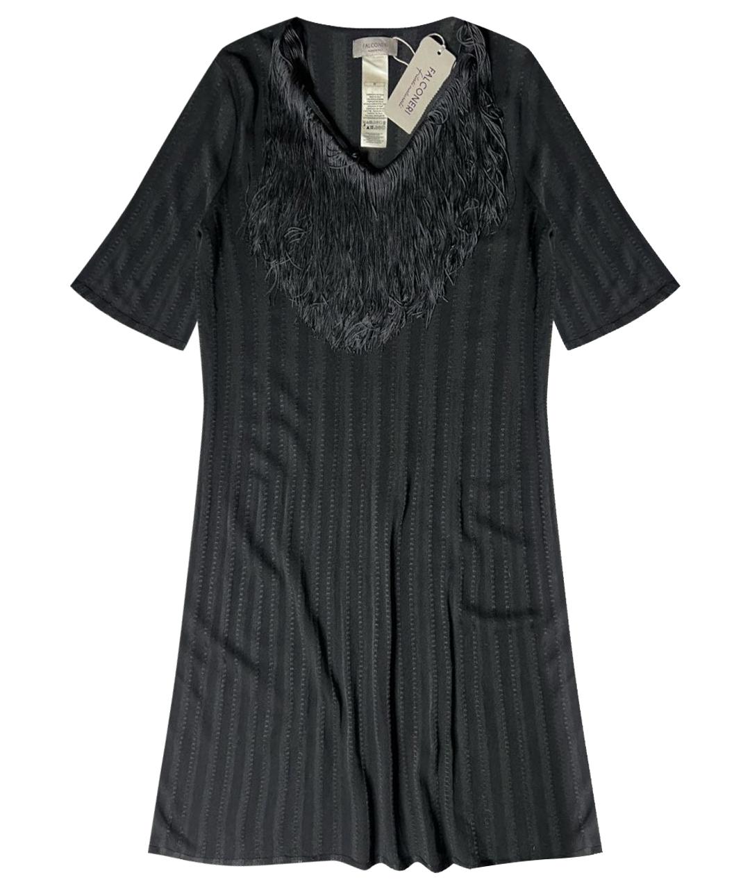 FALCONERI Черное вискозное коктейльное платье, фото 1