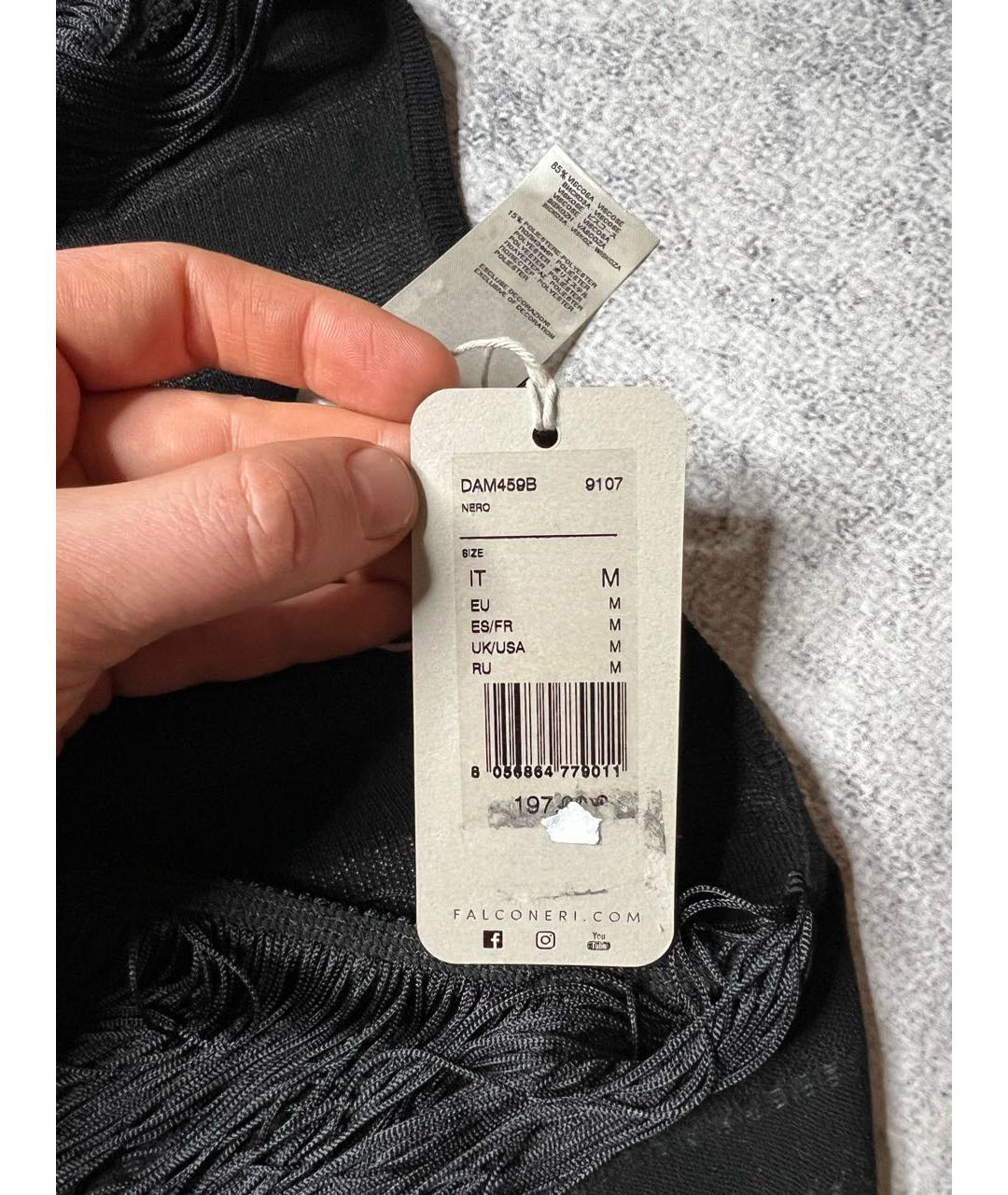 FALCONERI Черное вискозное коктейльное платье, фото 6