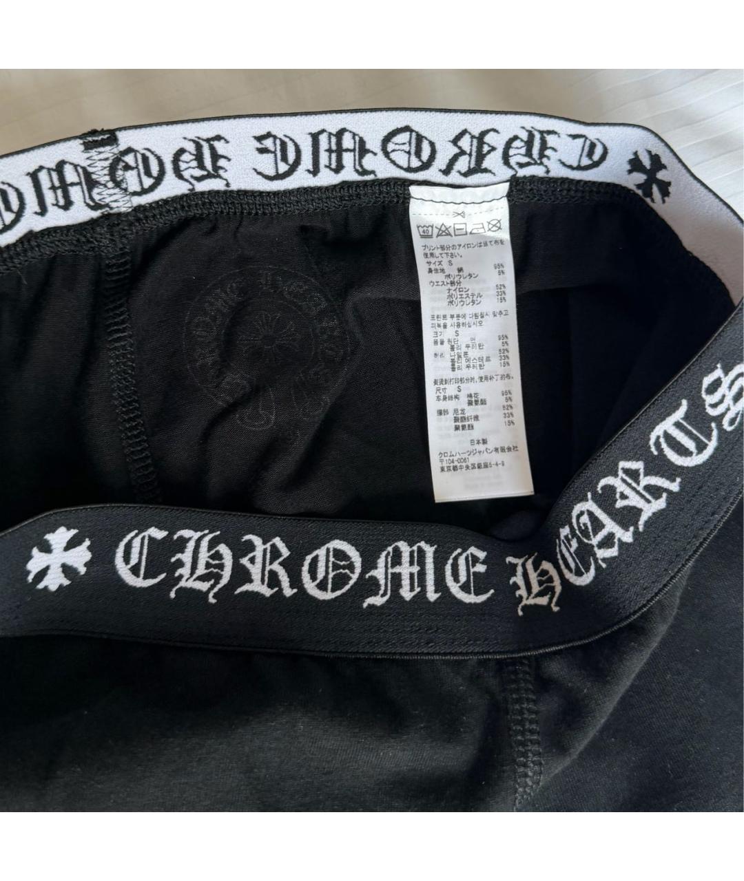 CHROME HEARTS Черные леггинсы и велосипедки, фото 4