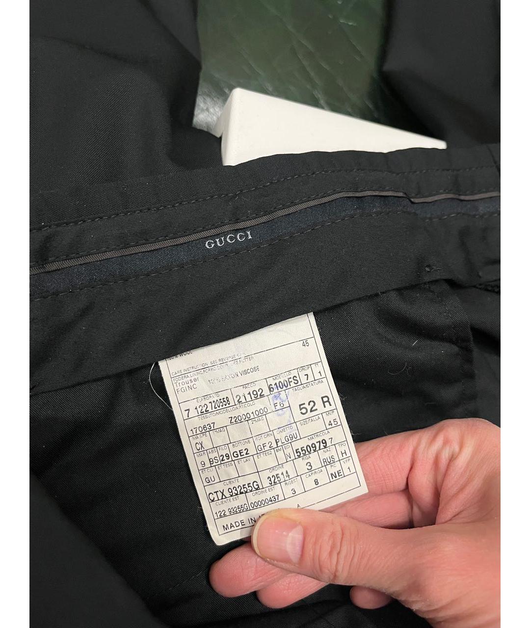 GUCCI Черные шерстяные классические брюки, фото 3