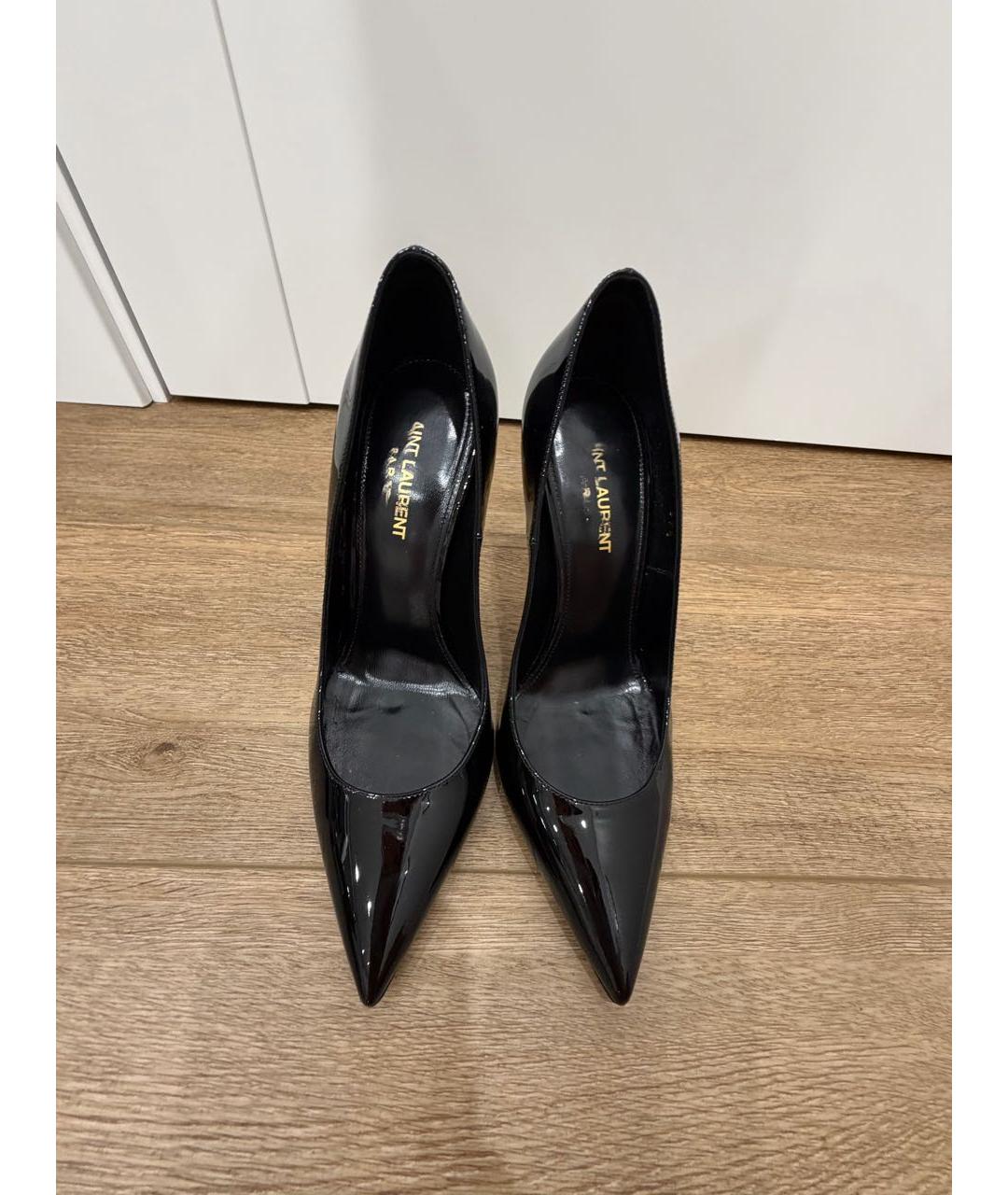 SAINT LAURENT Черные туфли из лакированной кожи, фото 3