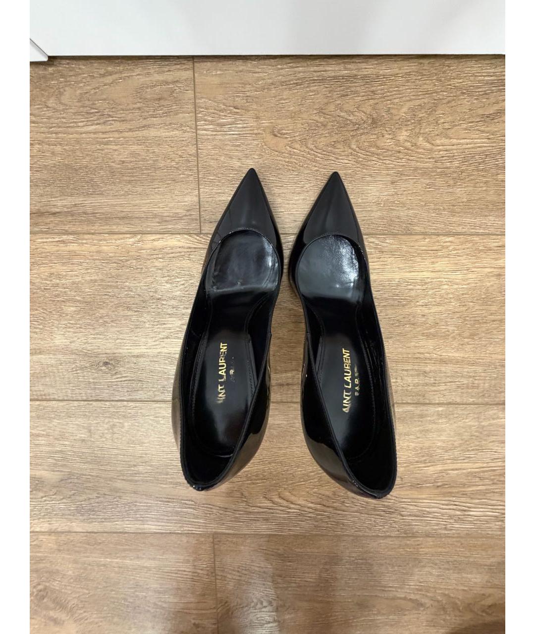 SAINT LAURENT Черные туфли из лакированной кожи, фото 4