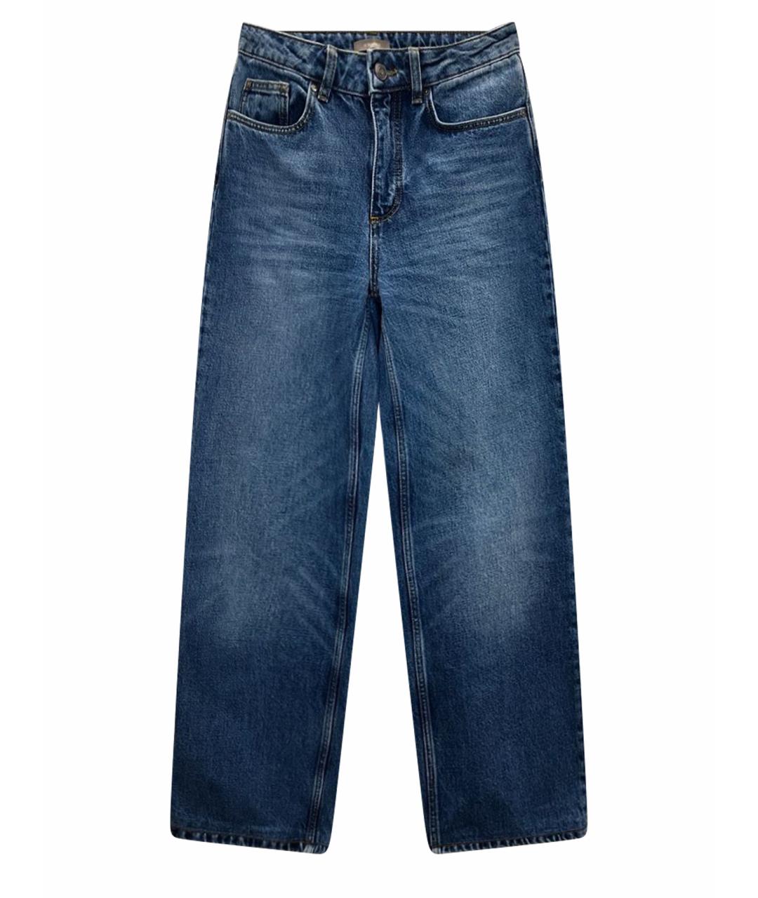 12 STOREEZ Синие хлопковые прямые джинсы, фото 1