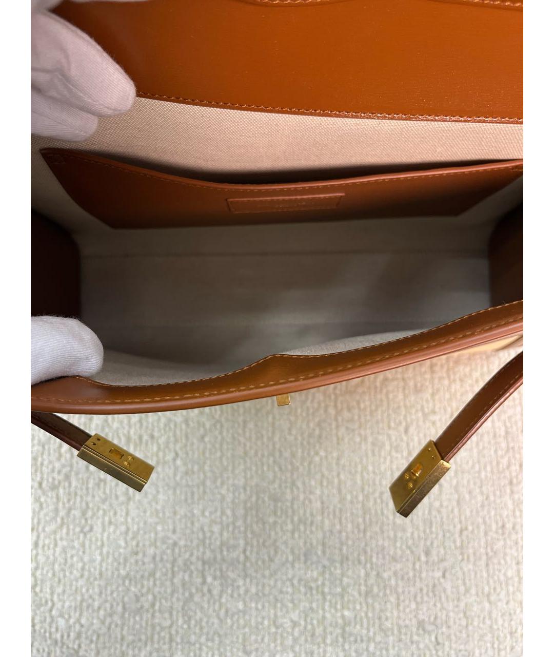 SAINT LAURENT Коричневая кожаная сумка через плечо, фото 4