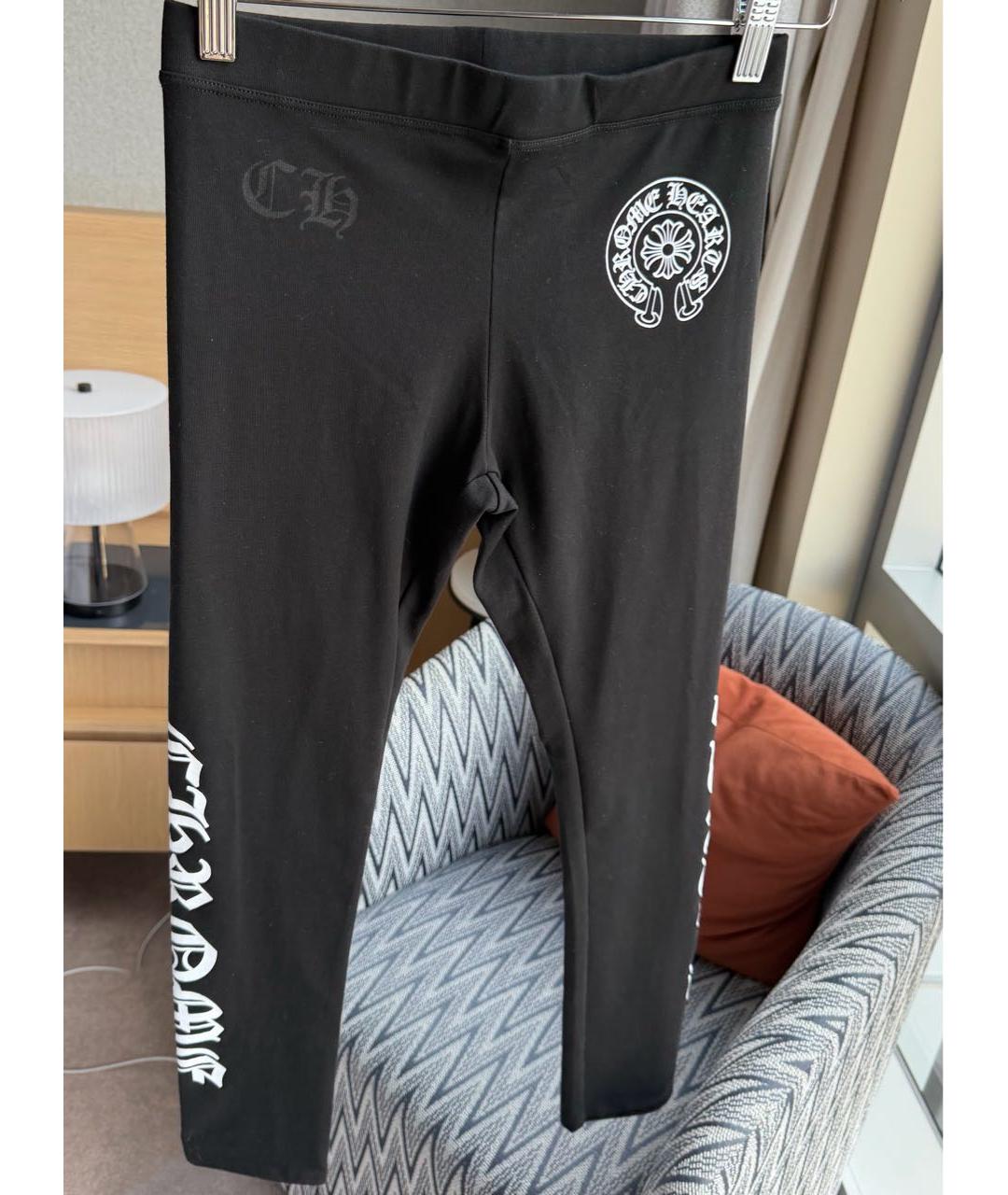 CHROME HEARTS Черные хлопковые леггинсы и велосипедки, фото 5