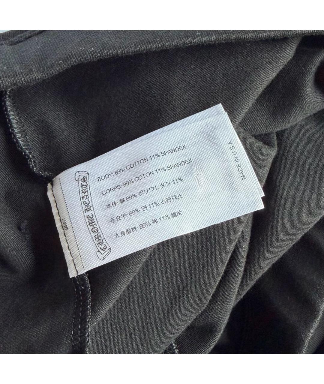 CHROME HEARTS Черные хлопковые леггинсы и велосипедки, фото 4