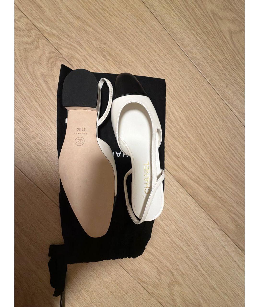 CHANEL Белые кожаные туфли, фото 3