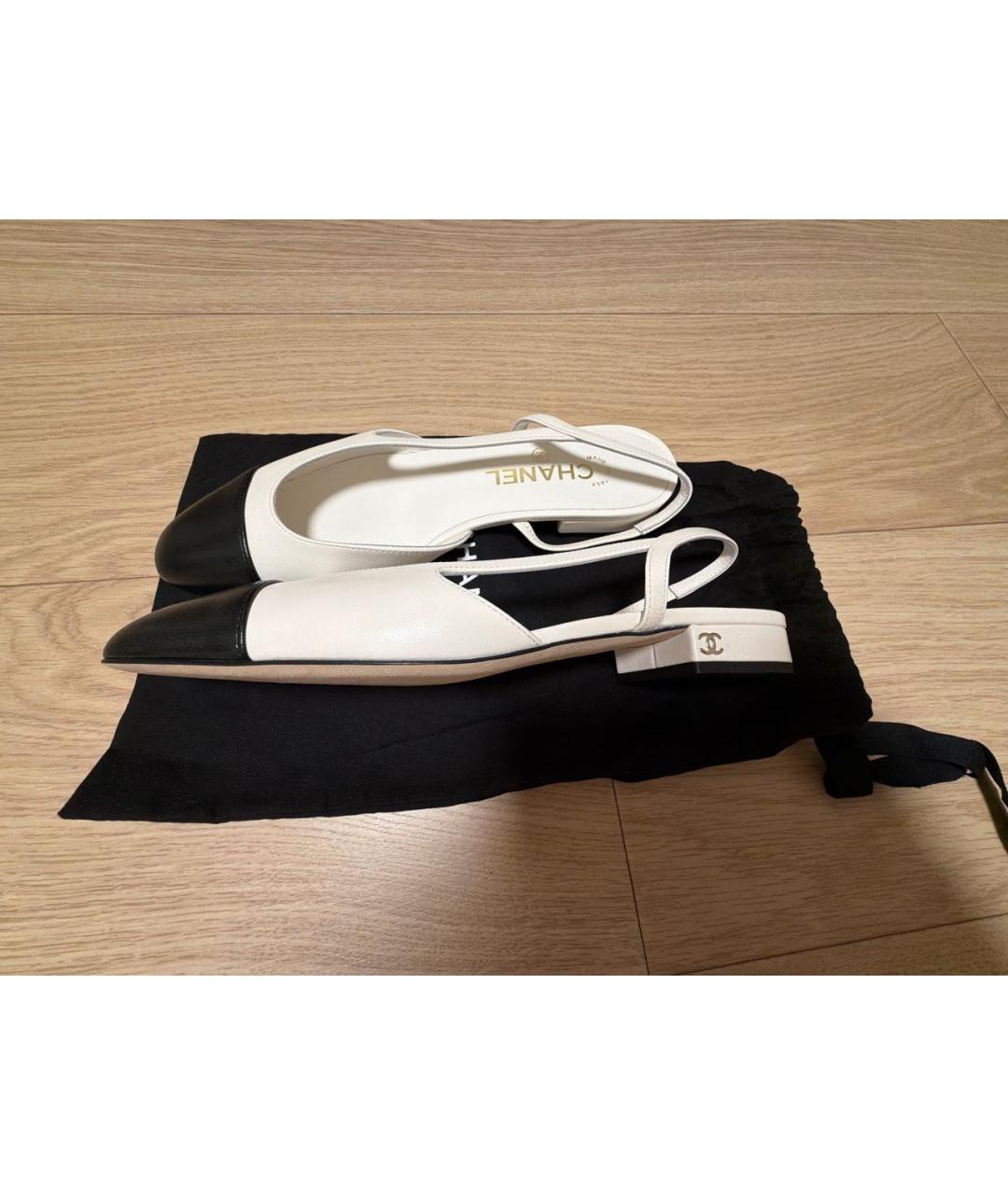CHANEL Белые кожаные туфли, фото 4