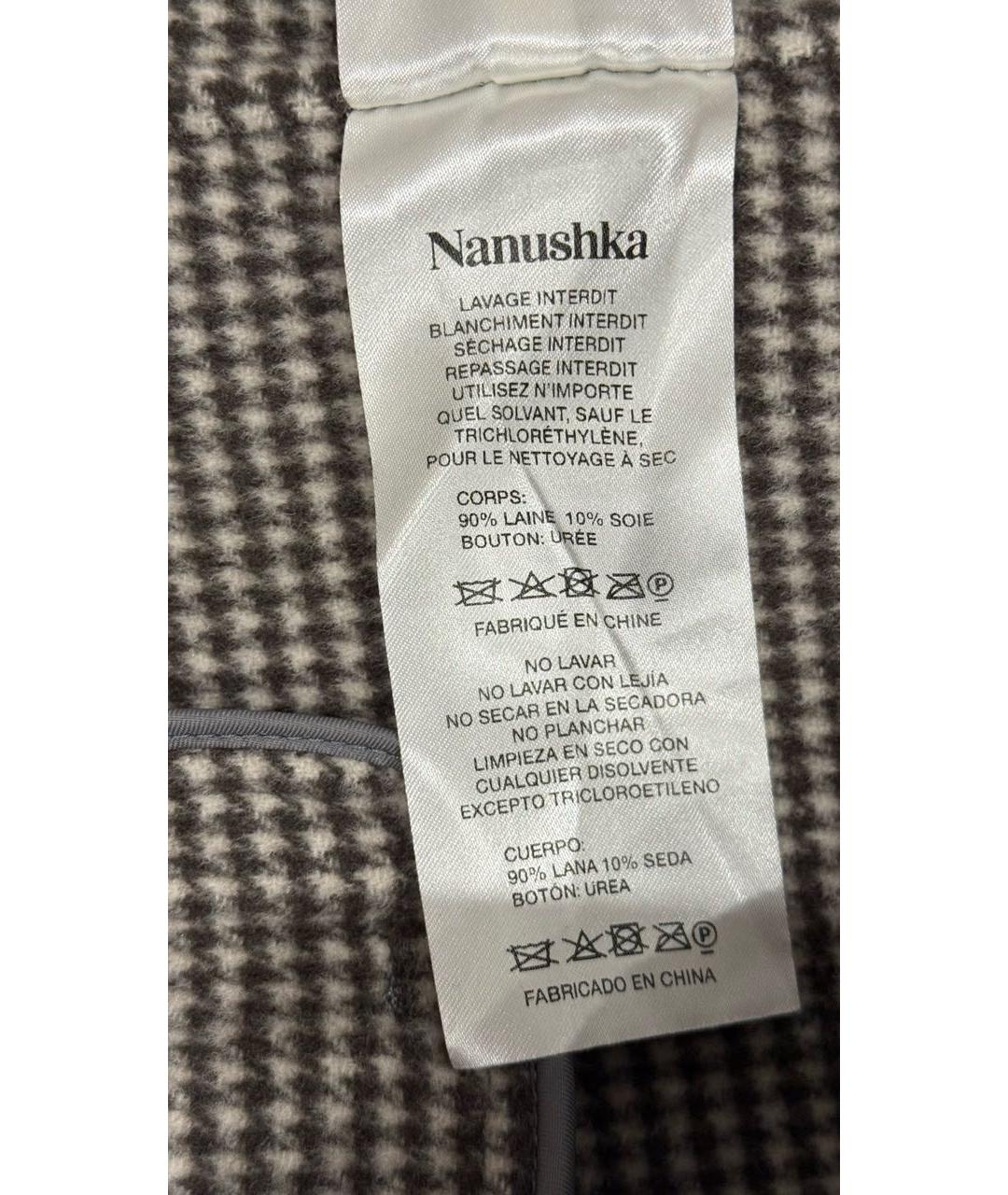 NANUSHKA Коричневое шерстяное пальто, фото 5