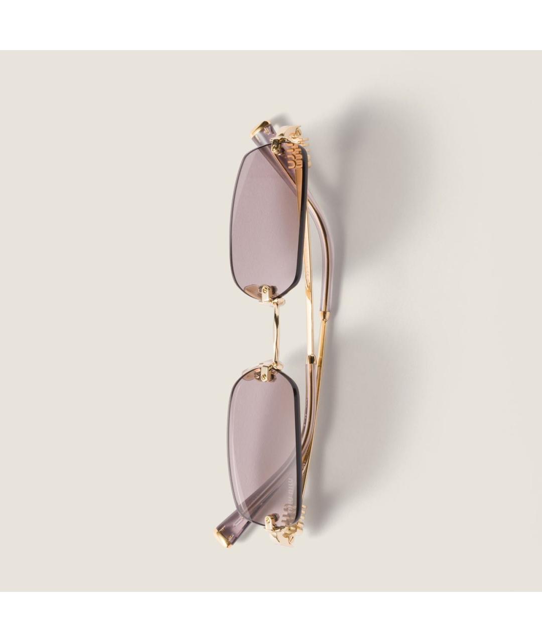 MIU MIU Розовые металлические солнцезащитные очки, фото 5
