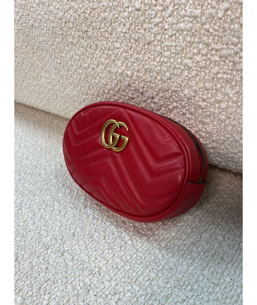 GUCCI Красная кожаная поясная сумка, фото 5