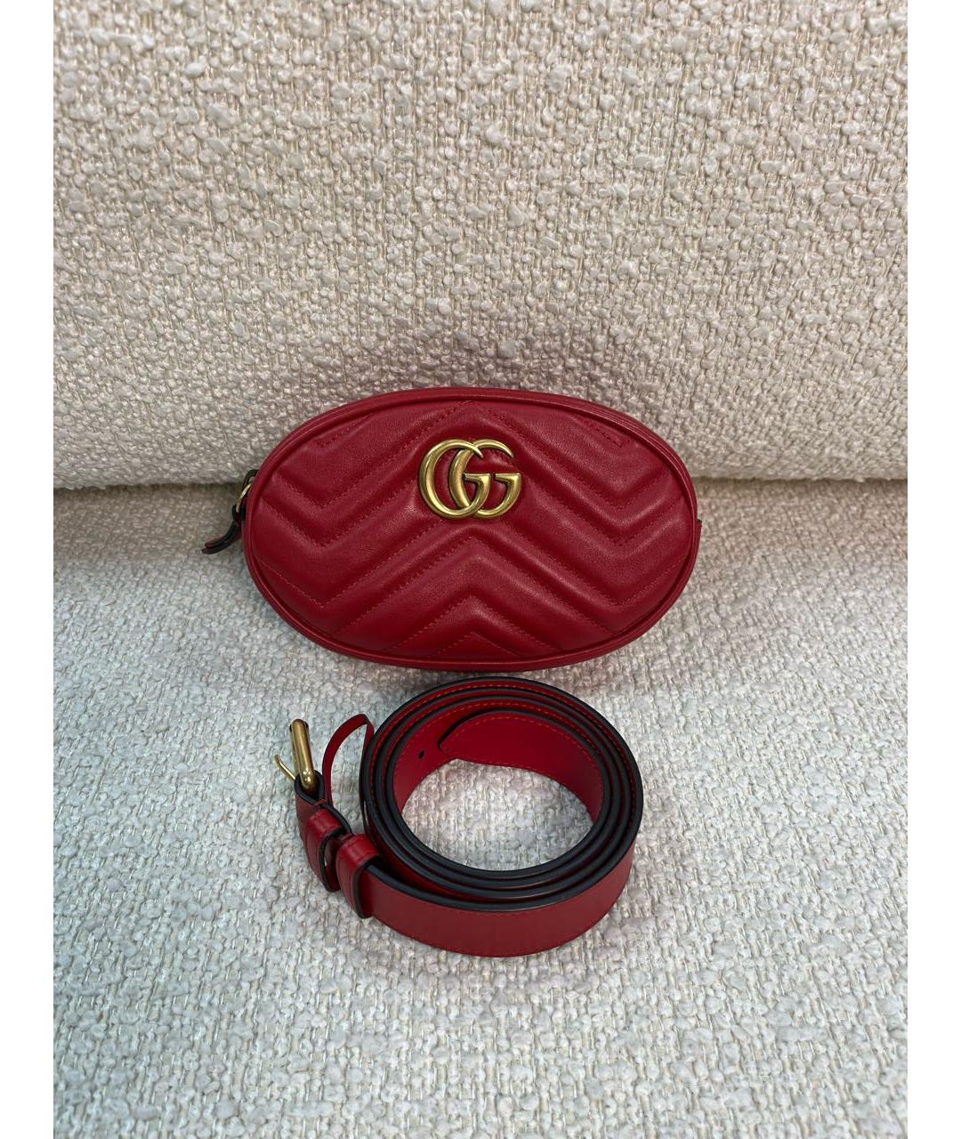 GUCCI Красная кожаная поясная сумка, фото 6