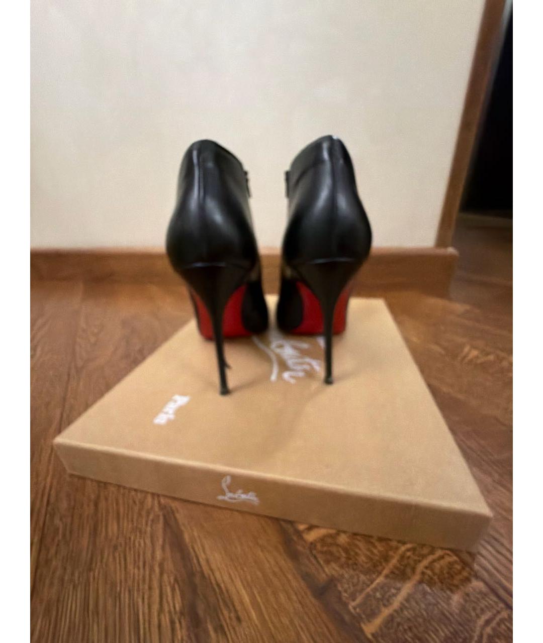 CHRISTIAN LOUBOUTIN Черные кожаные ботильоны, фото 4