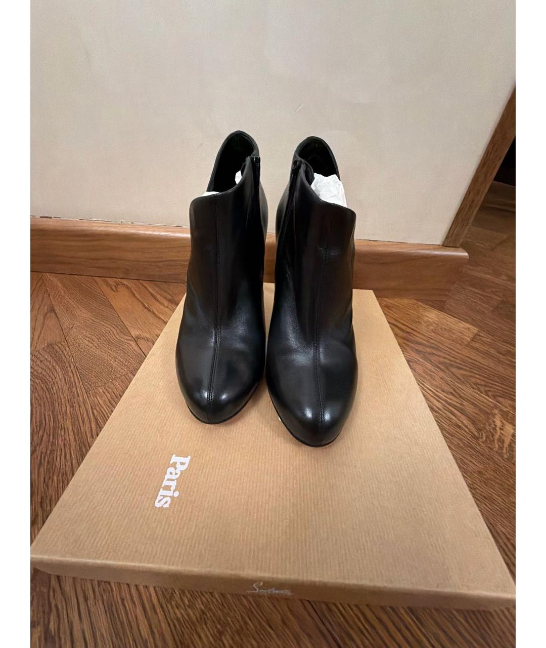 CHRISTIAN LOUBOUTIN Черные кожаные ботильоны, фото 2