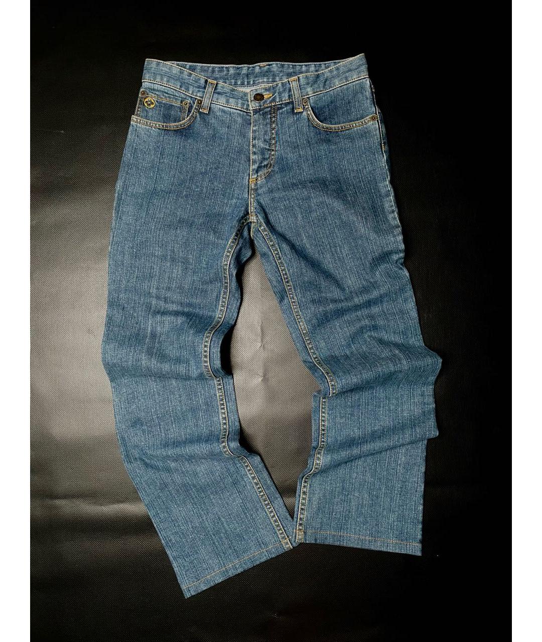 LOUIS VUITTON Синие хлопковые джинсы клеш, фото 2