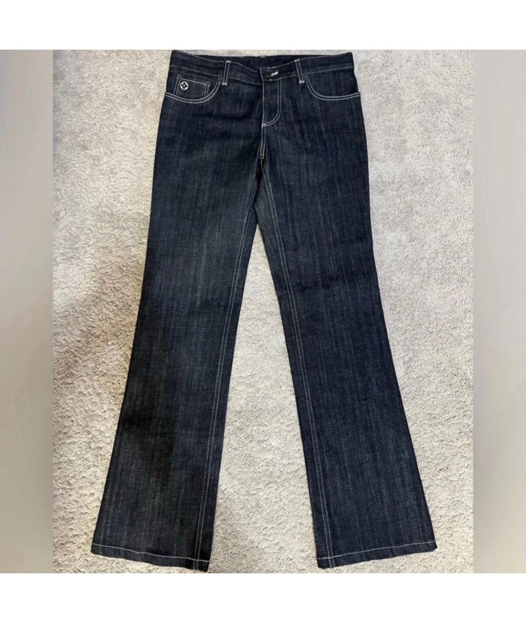 LOUIS VUITTON Синие хлопковые джинсы клеш, фото 6