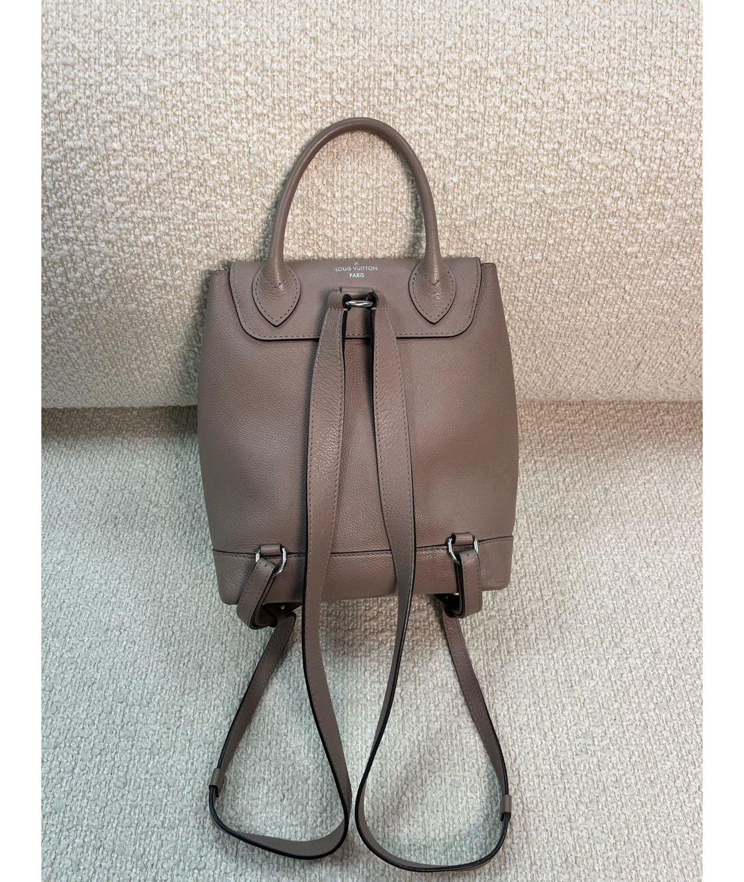 LOUIS VUITTON Бежевый кожаный рюкзак, фото 3