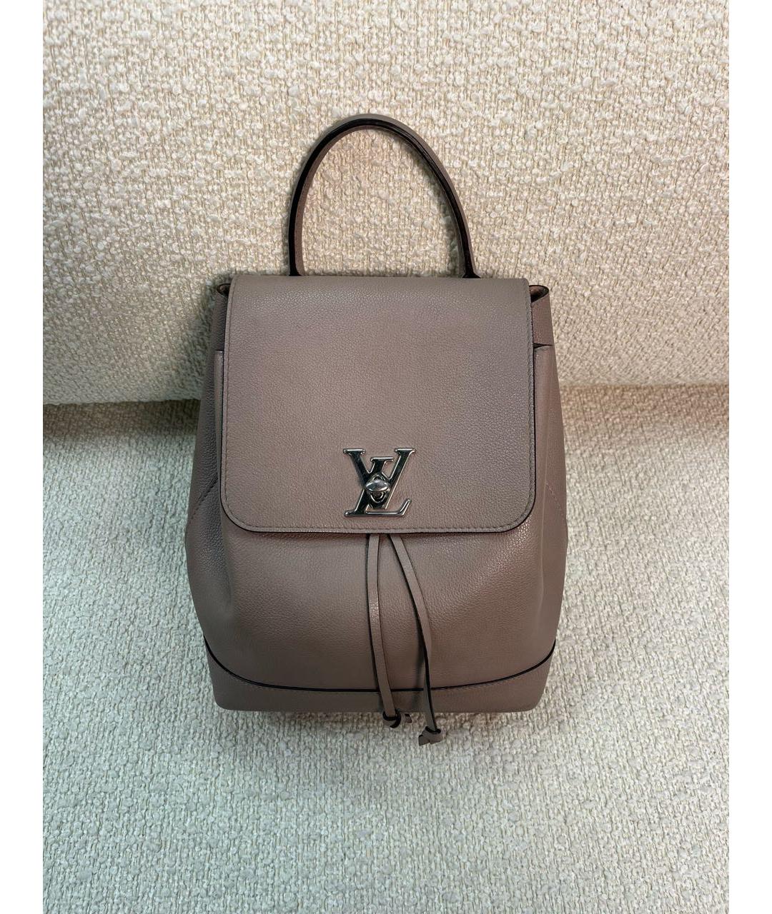 LOUIS VUITTON Бежевый кожаный рюкзак, фото 9