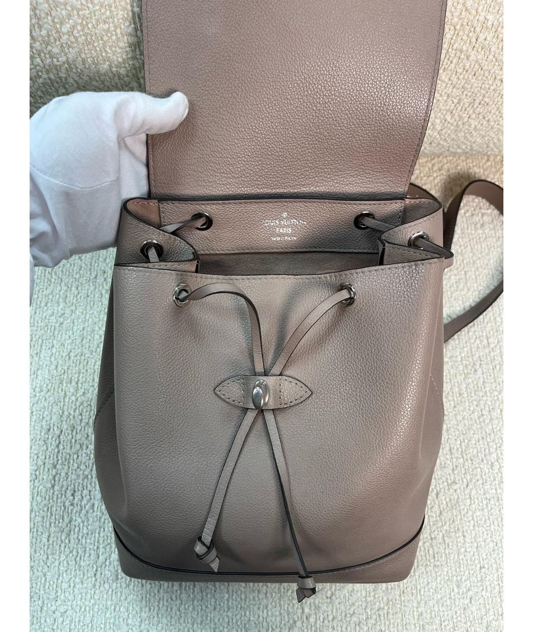 LOUIS VUITTON Бежевый кожаный рюкзак, фото 8