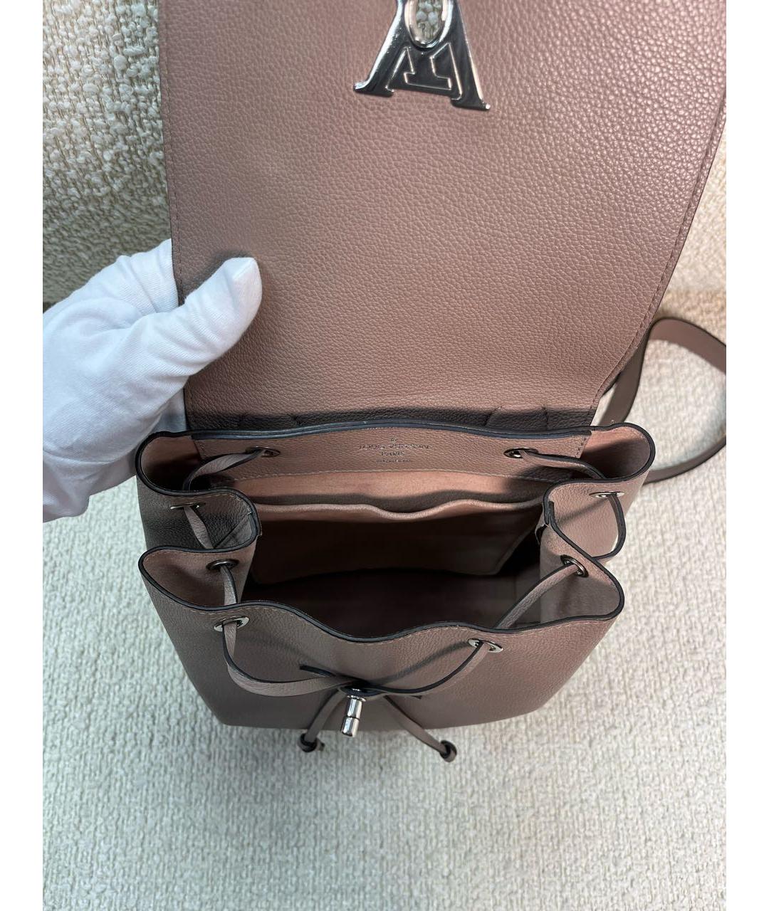 LOUIS VUITTON Бежевый кожаный рюкзак, фото 4