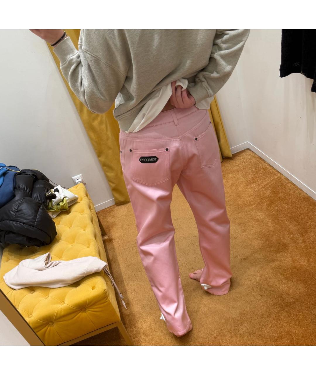 TOM FORD Розовые шелковые брюки широкие, фото 3