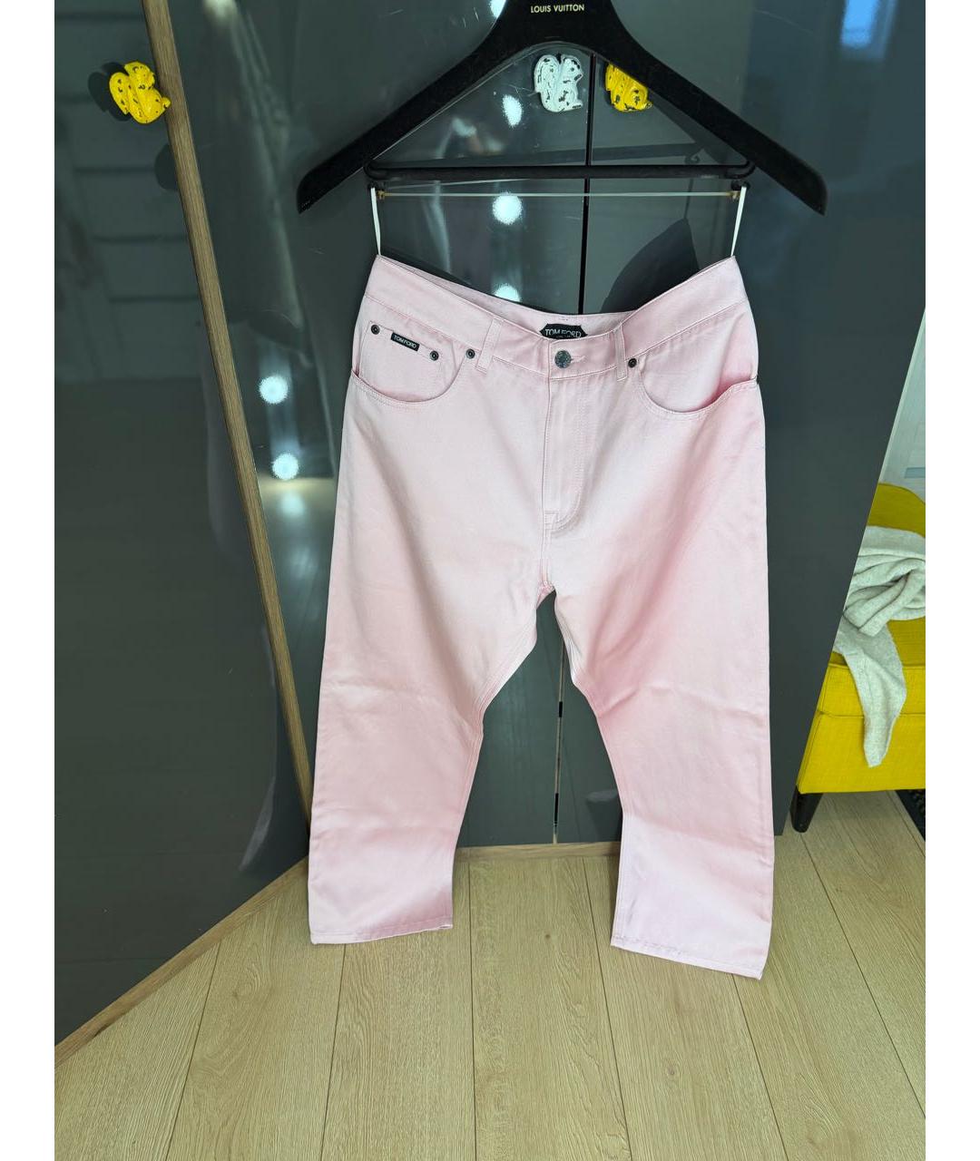 TOM FORD Розовые шелковые брюки широкие, фото 5