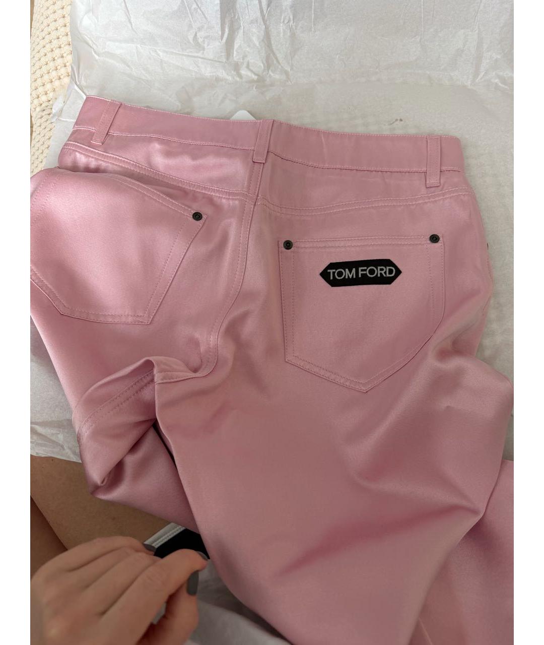 TOM FORD Розовые шелковые брюки широкие, фото 7