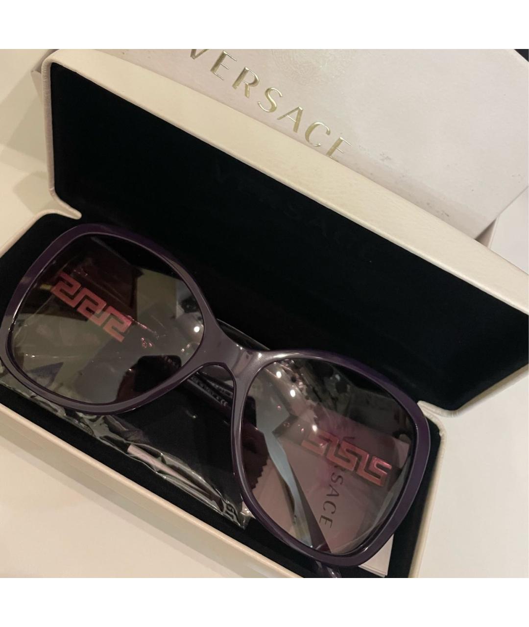 VERSACE Фиолетовые пластиковые солнцезащитные очки, фото 4
