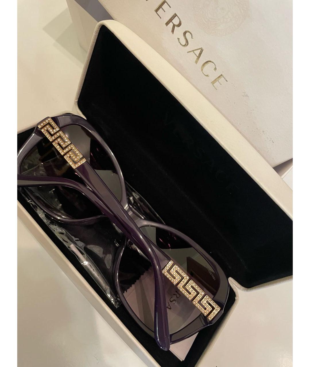 VERSACE Фиолетовые пластиковые солнцезащитные очки, фото 5