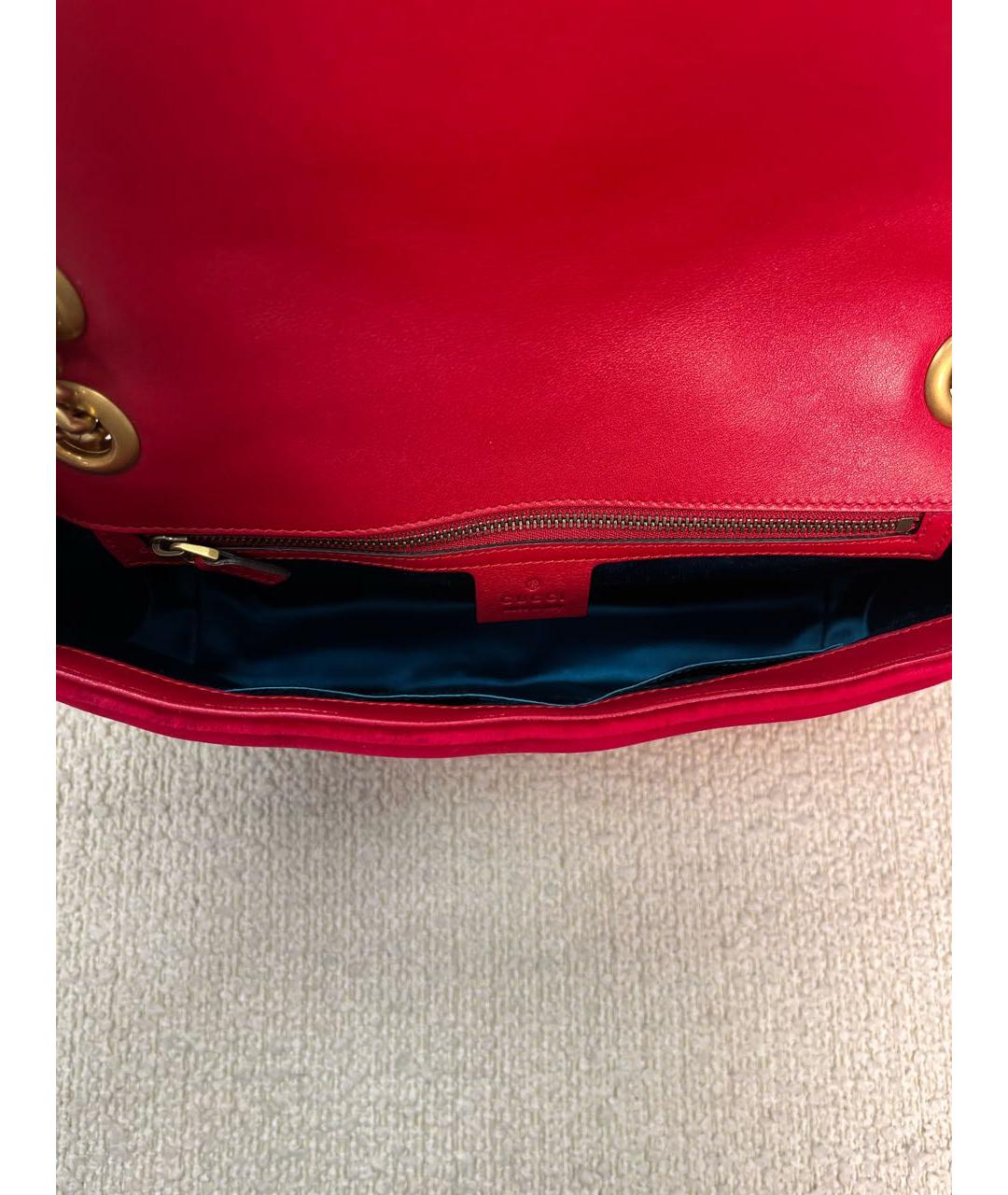 GUCCI Красная бархатная сумка через плечо, фото 4
