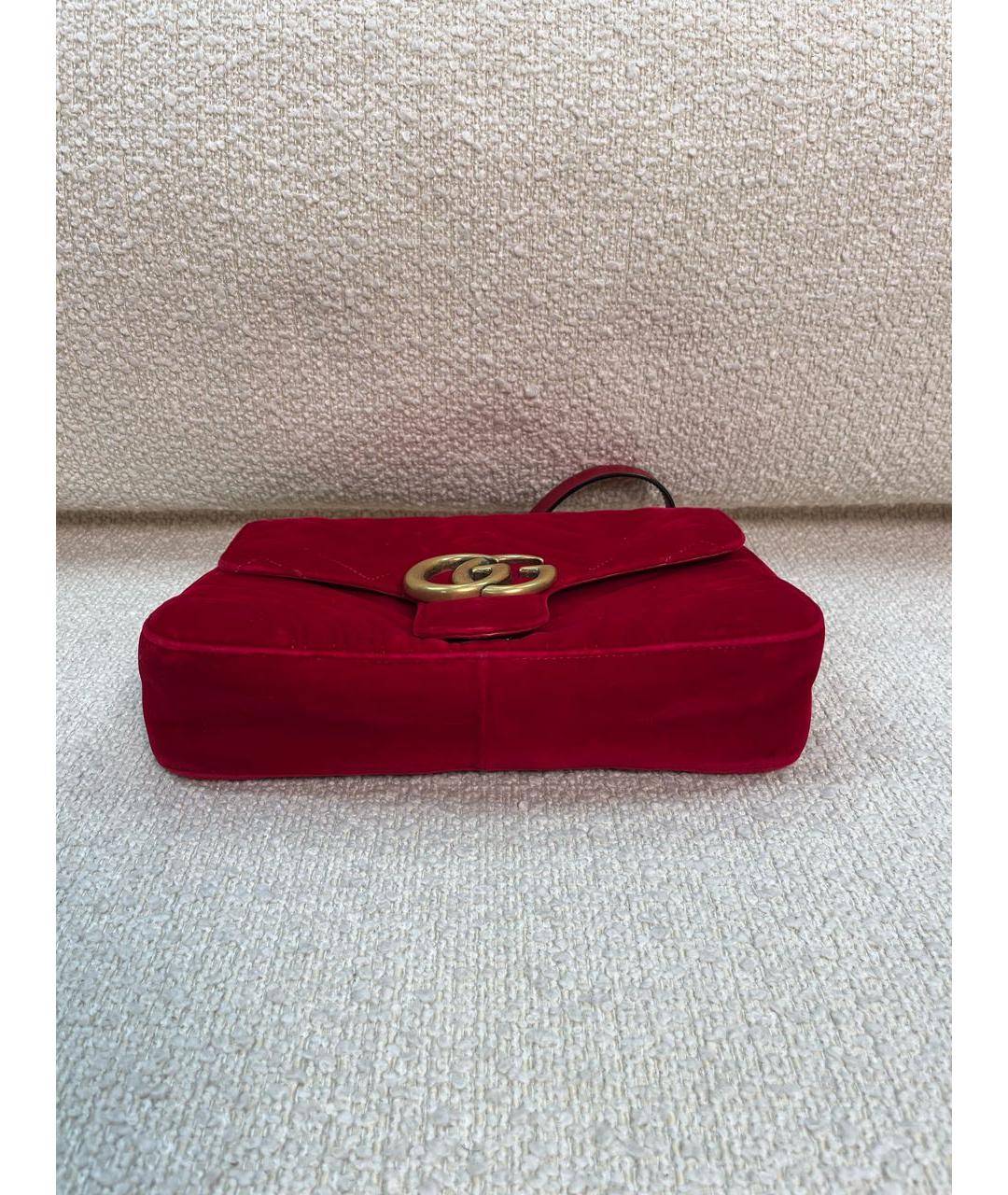 GUCCI Красная бархатная сумка через плечо, фото 6