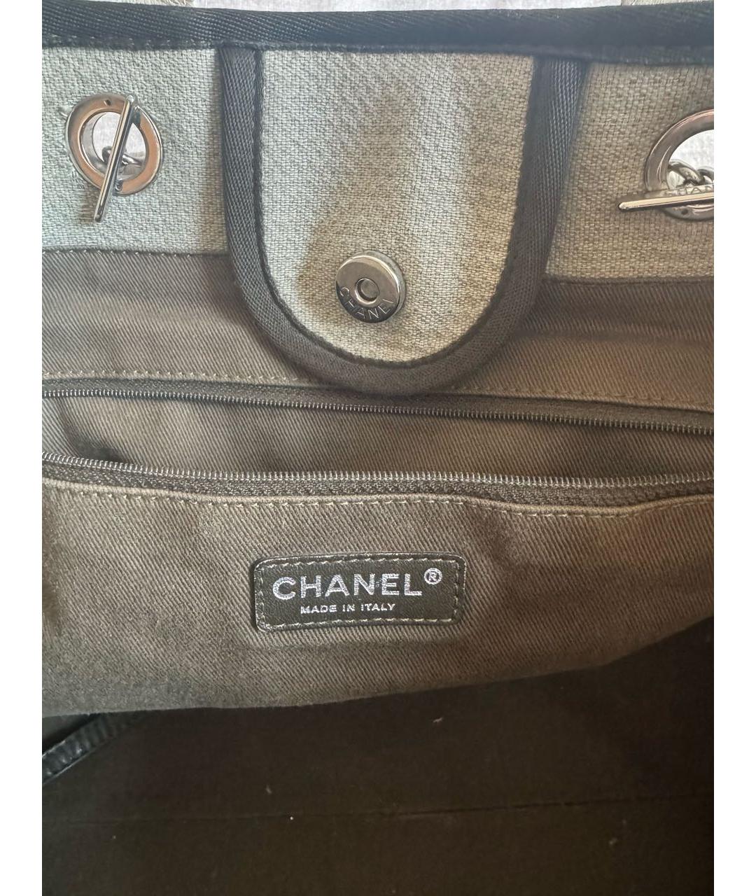 CHANEL Бежевая хлопковая сумка тоут, фото 4