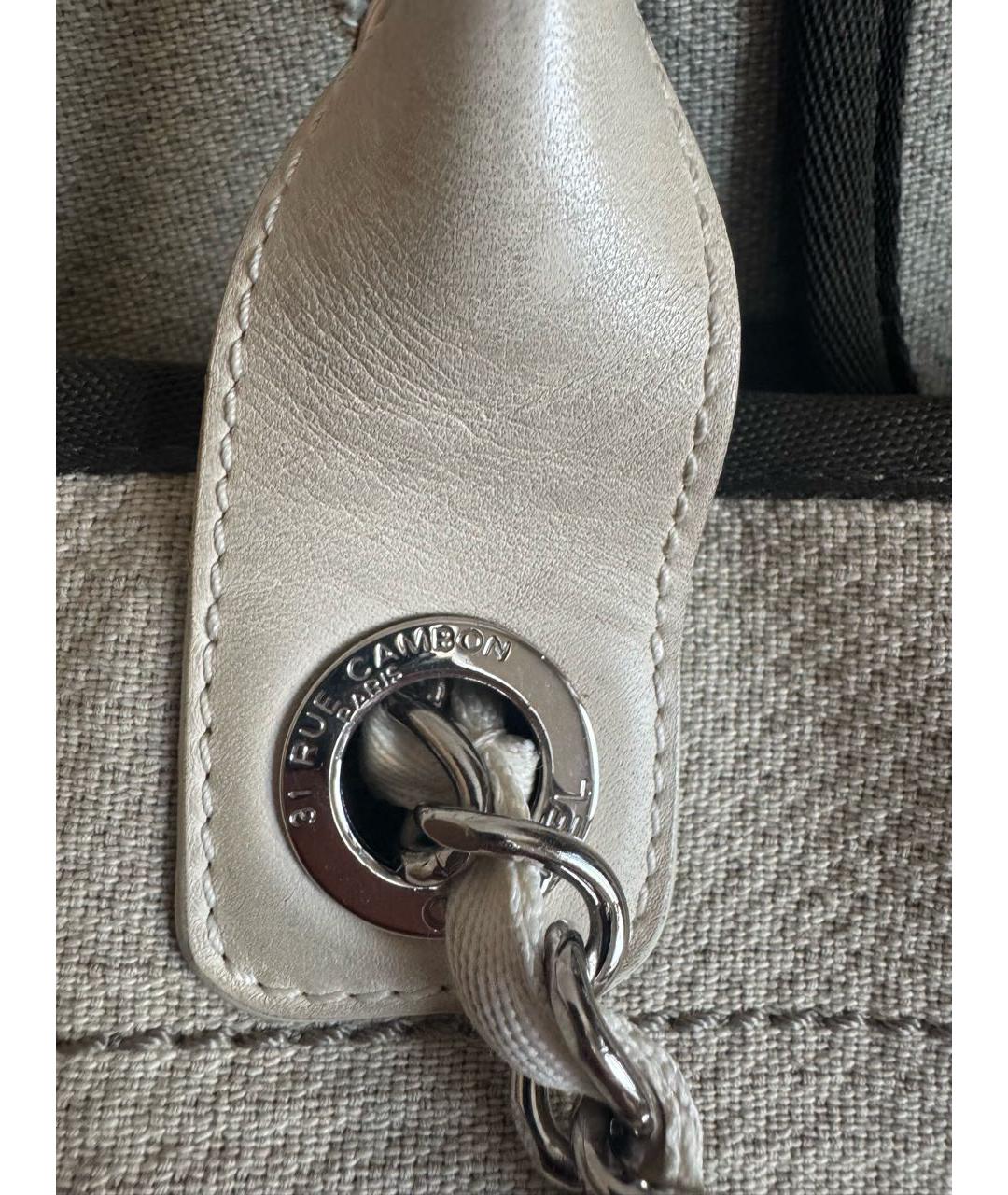 CHANEL Бежевая хлопковая сумка тоут, фото 3