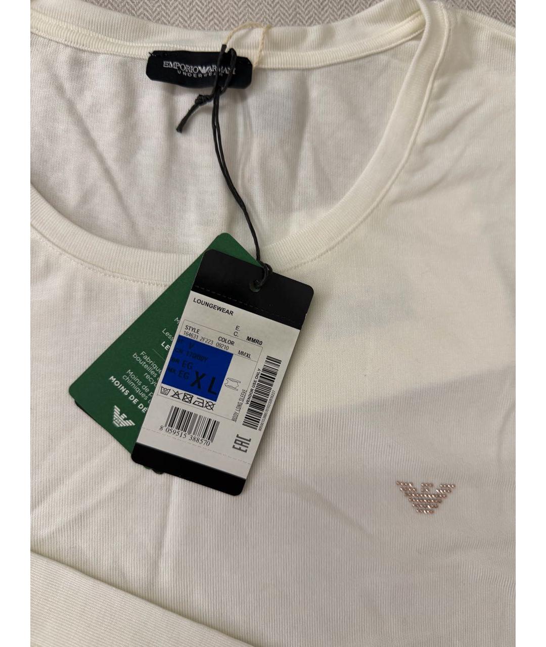 EMPORIO ARMANI Белое вискозное боди, фото 4