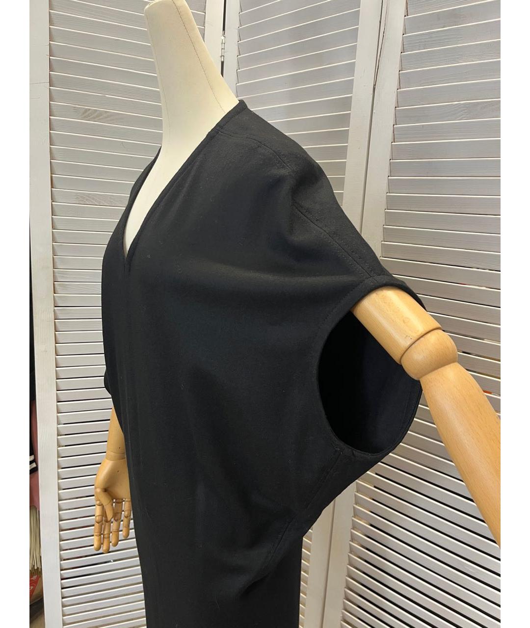 HELMUT LANG Черное шерстяное повседневное платье, фото 2