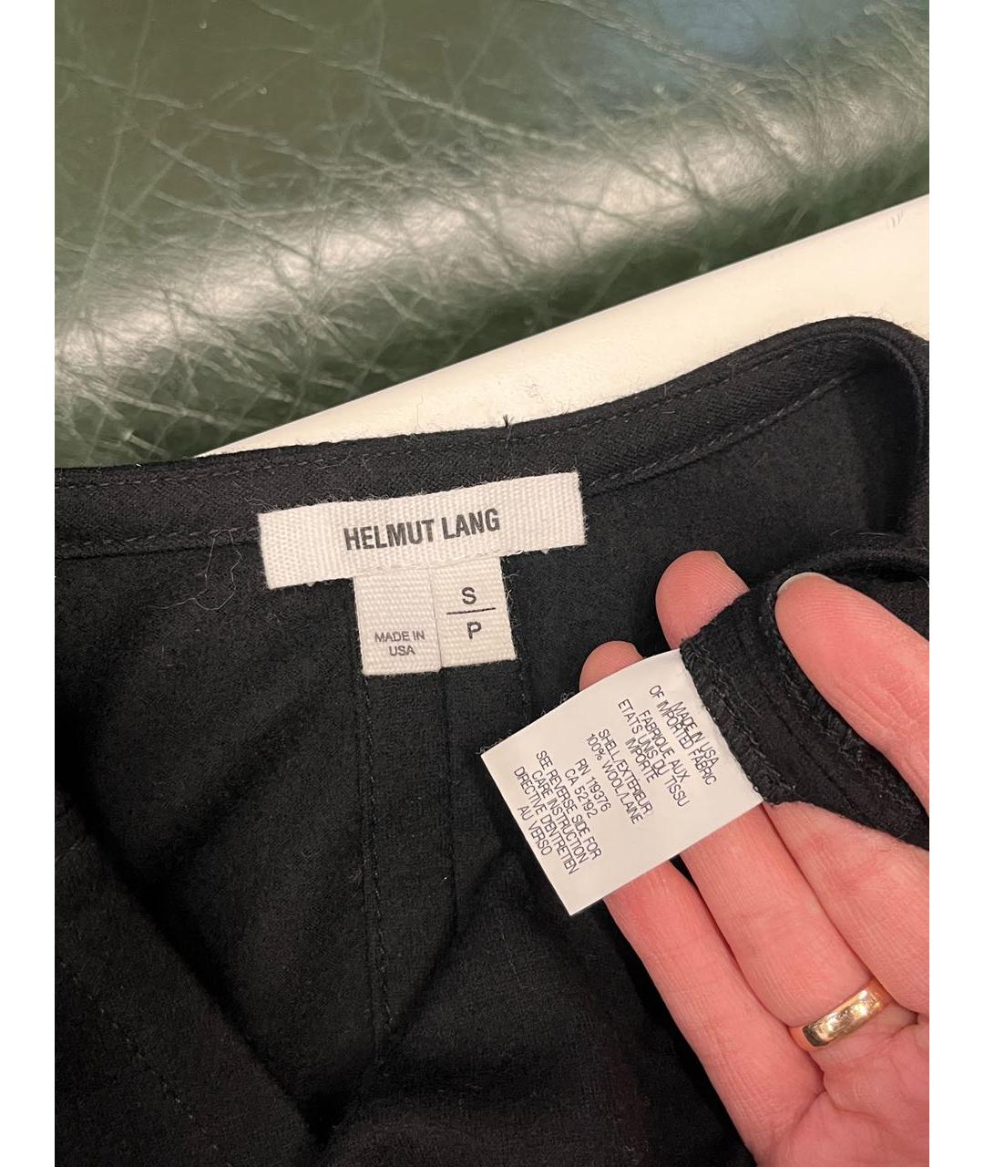 HELMUT LANG Черное шерстяное повседневное платье, фото 6