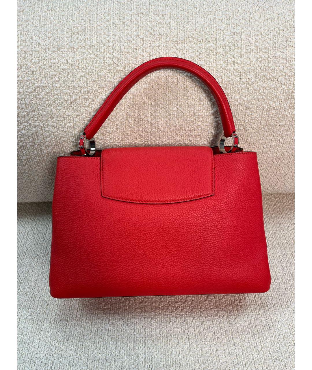 LOUIS VUITTON Красная кожаная сумка с короткими ручками, фото 3