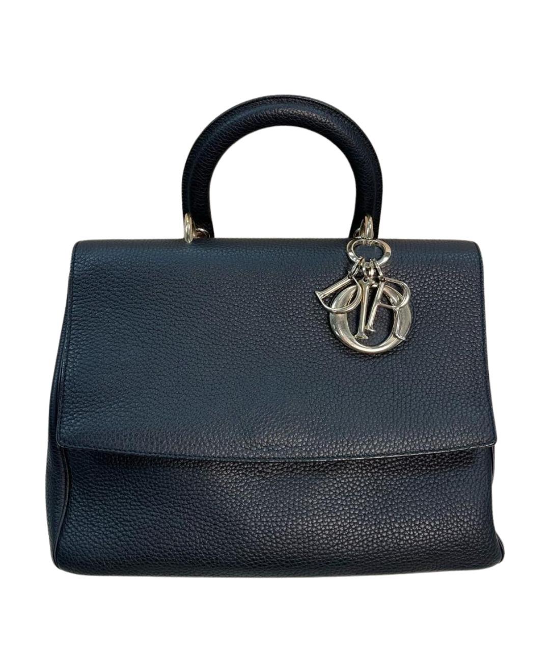 CHRISTIAN DIOR Черная кожаная сумка с короткими ручками, фото 1