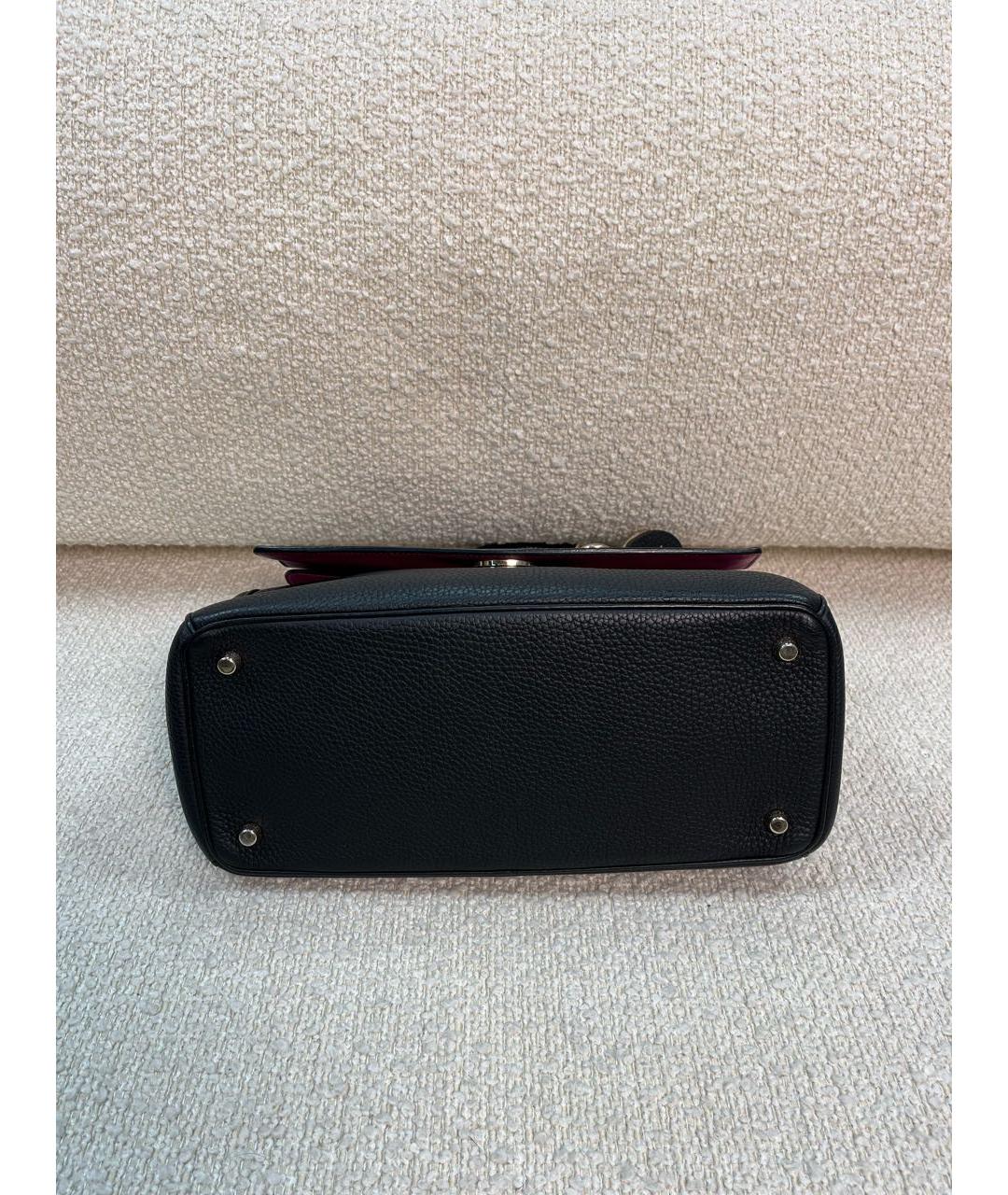 CHRISTIAN DIOR Черная кожаная сумка с короткими ручками, фото 7